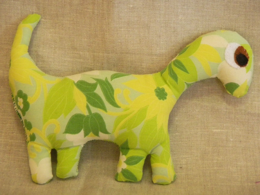 Handmade Softie - Baby Retro Fabric Bronty Dinosaur