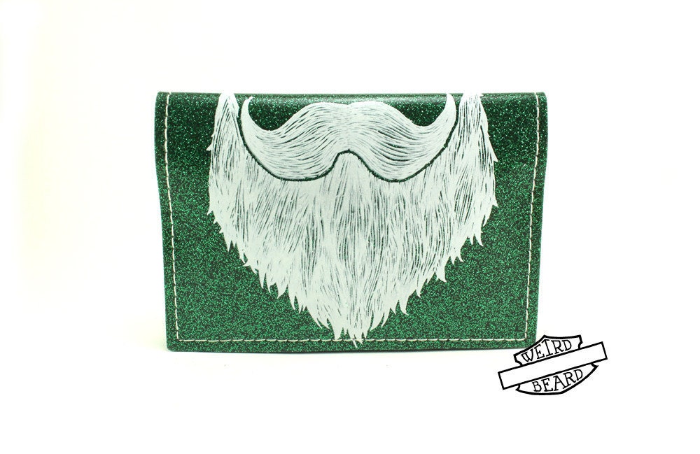 Weird Beard Mini Wallet - Green Metal Flake - Get on your bikes and RIDE