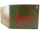 Tattoo Wallet - Army Green and Red Billfold - Trust me it won't hurt a bit