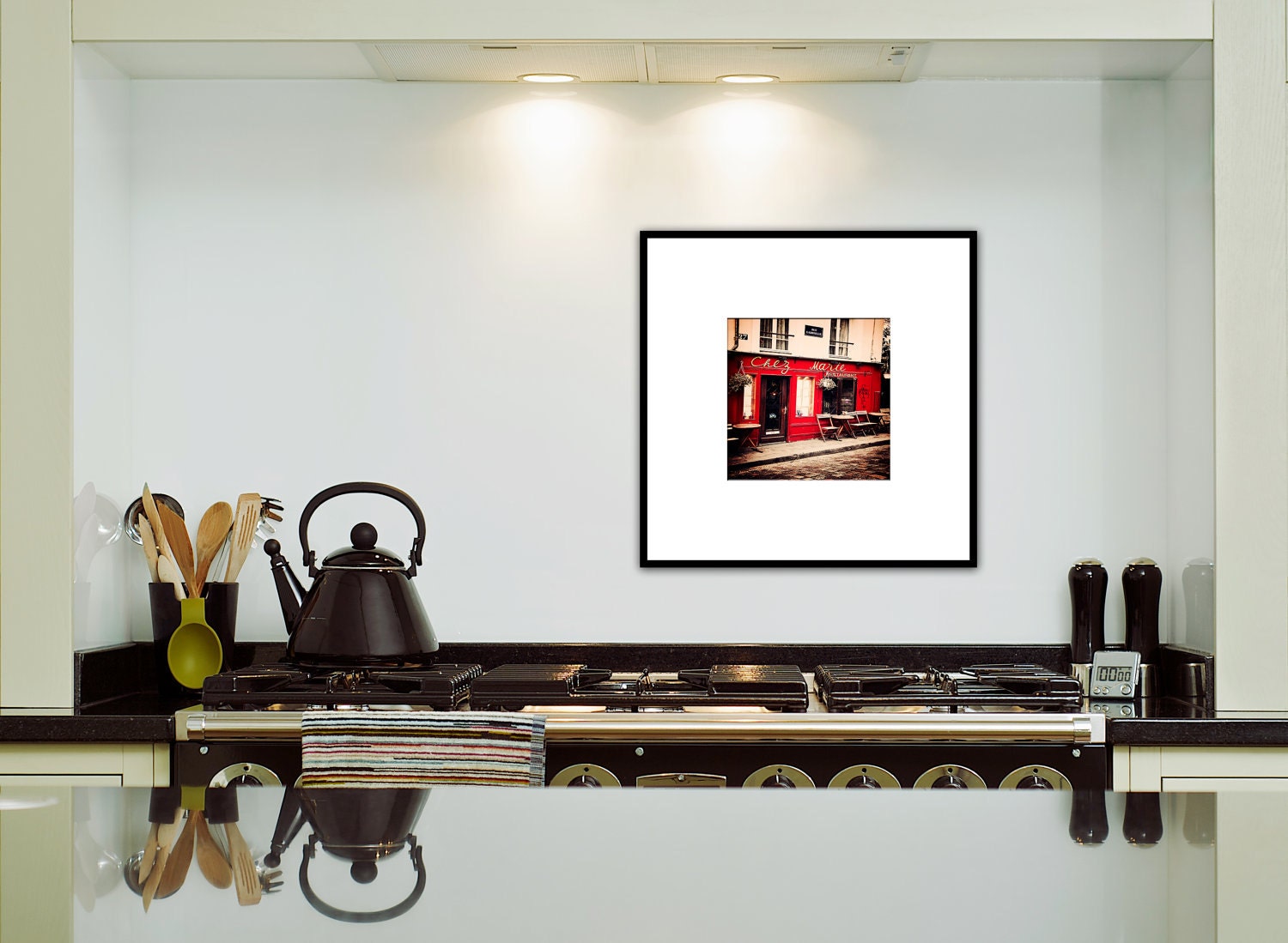 Paris Photography,  Montmartre Cafe Art  - Chez Marie -  Paris Home Decor, Paris Print, Montmartre Cafe Art, Paris Home Decor, crimson red