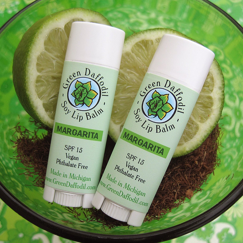 Margarita Soy Lip Balm Tube Vegan Green Daffodil by GreenDaffodil
