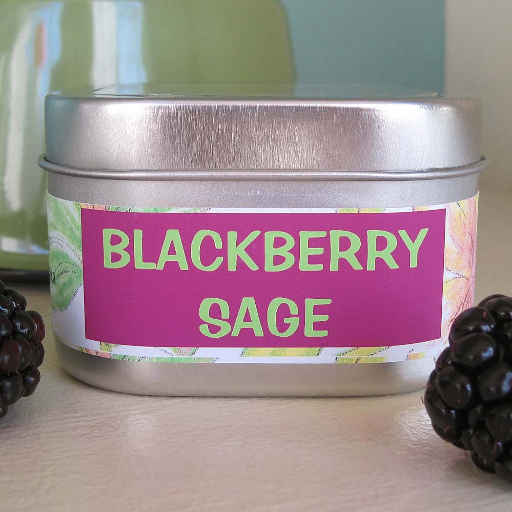 Fruity Blackberry Sage 8 oz. Soy Candle - Green Daffodil Soy Candleworks - Handpoured - Siouxsan and Anne
