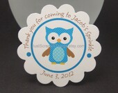 Owl favor tags - blue - by Just Scraps N Things