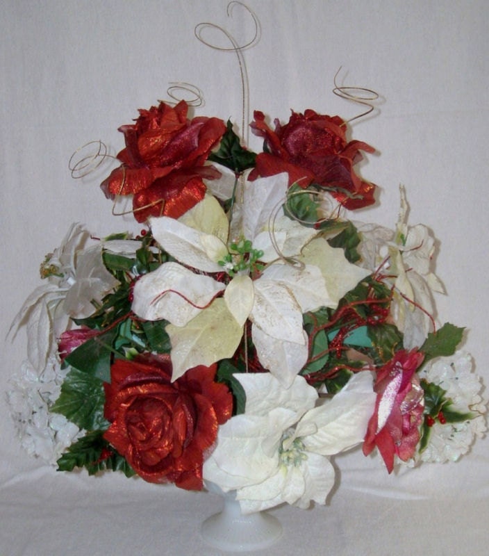 Christmas x'mas Silk Flower Floral by Mysilkweddingflowers on Etsy