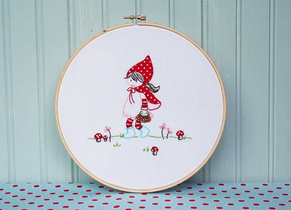 Little Red Skips Embroidery PATTERN