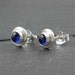 Blue Sapphire Earrings. Blue Stud Post Earrings.