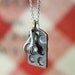 Baking Love Cupcake Muffin Pan and Tiny Measuring Spoons on a Sterling Silver Plated Chain