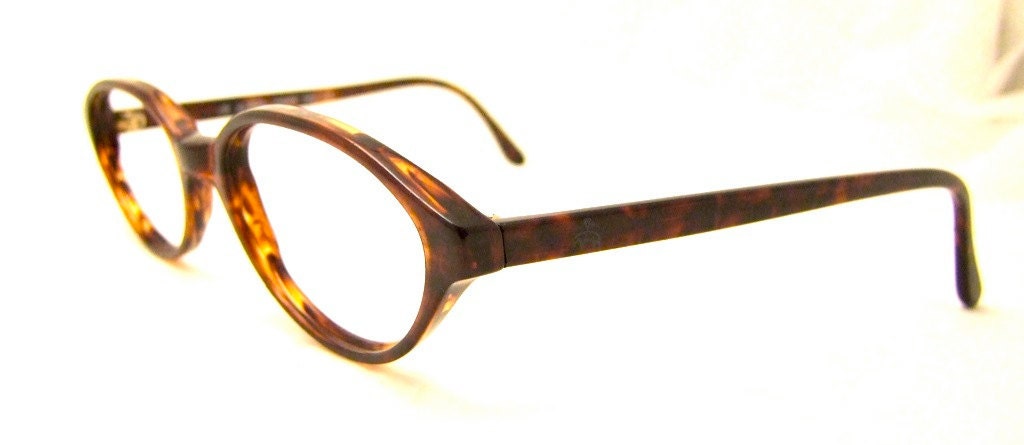 Vintage Tortoiseshell Oval Lens EYEglasses Unisex Made in Italy