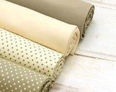 Vintage Khaki Oxford Each a Yard of Set of 4, U1068