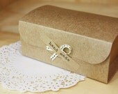 Natural Kraft Arched DIY Boxes 14.6x9 with HANDMADE Label, set of 4, U1056