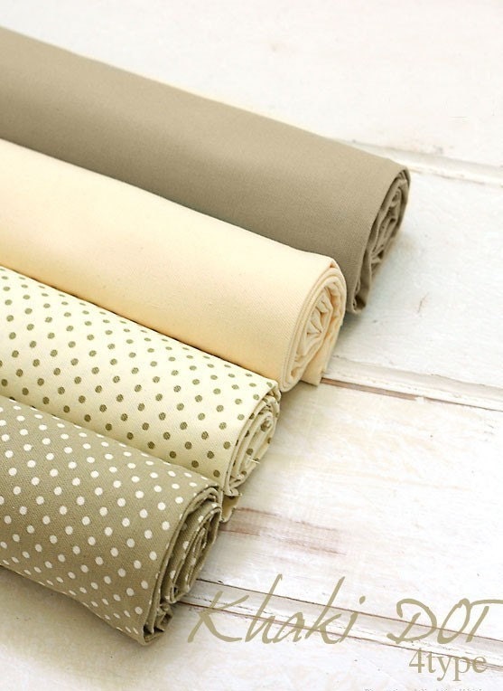 Vintage Khaki Oxford fat Quarter Set of 4, U1068
