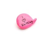 Neon hot pink polymer clay pin