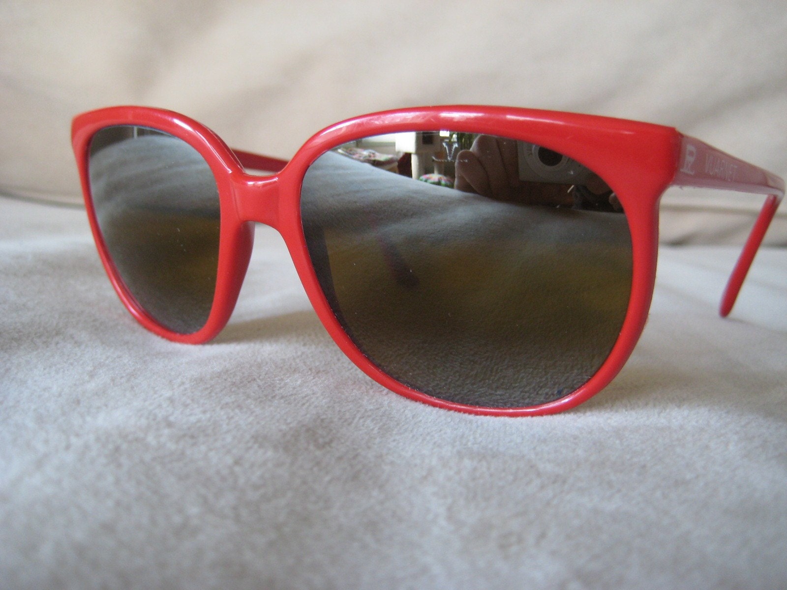 Vintage 1980's Pouilloux Cateye Sunglasses Red by atrickey