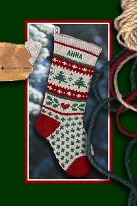 Knit Wool Personalized Christmas Stocking EVERGREEN