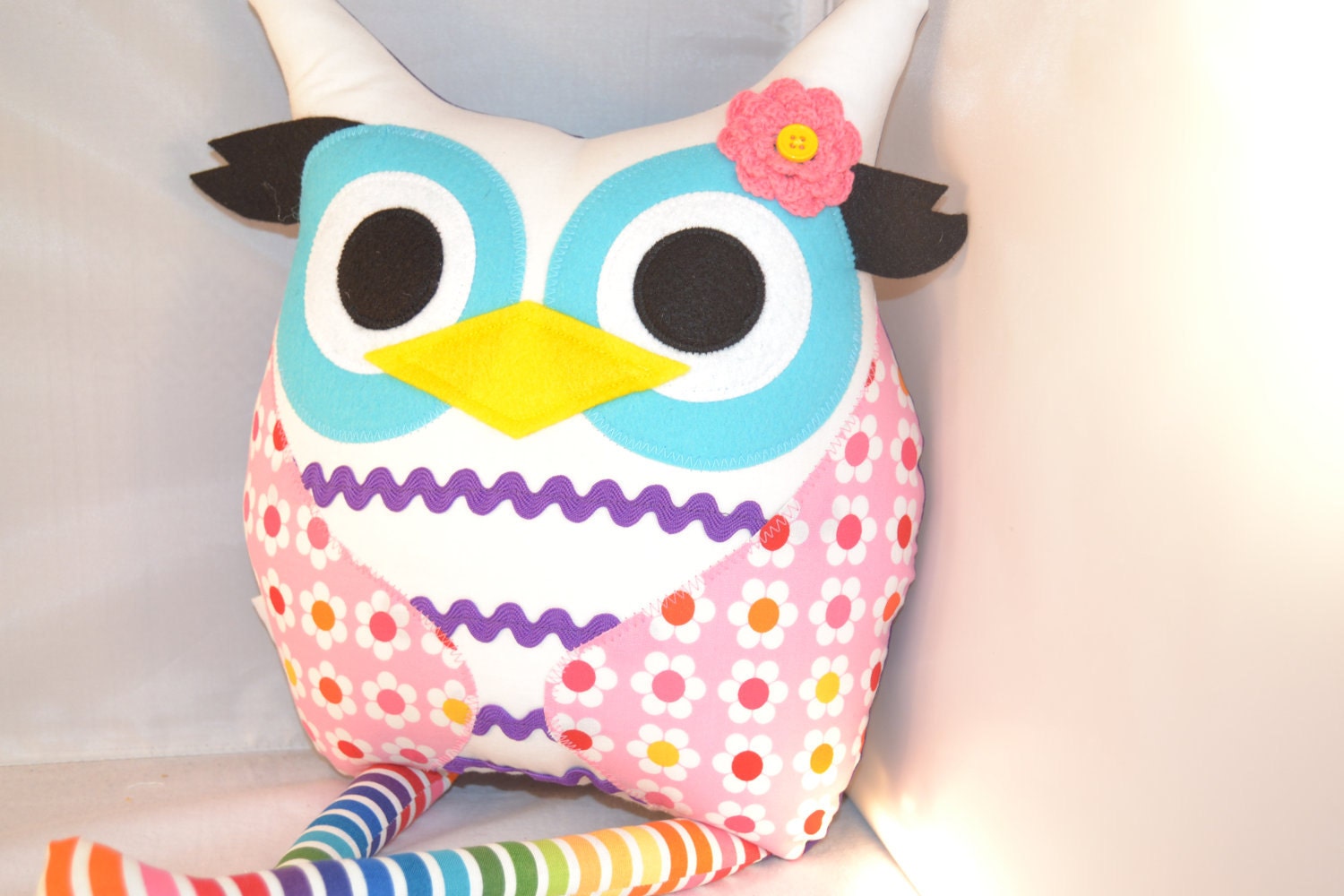 handmade stuffed toy owl pillow owl plush b e l l a m i n a' s owl pillow