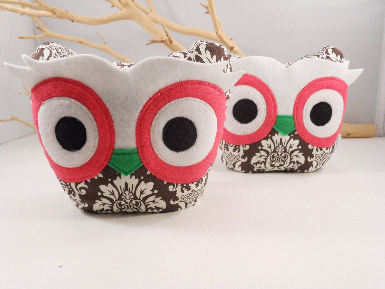 2 bellamina's owl bookends / doorstops / paperweights