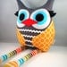 Handmade Owl Stuffed Animal Pillow plush toy bellamina's owl pillow Circles in Marigold