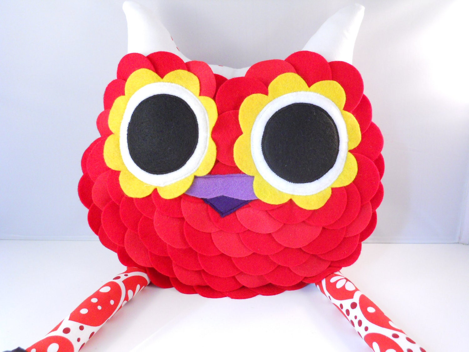 Handmade large Owl Pillow Plush Stuffed Toy