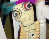 Fabric Monster  Doll  Spooky Art Doll   Wendall the Blind  Prom Date