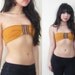 Handmade Mustard Yellow Aztec Tribal Bandeau Bra Crop Top XS S