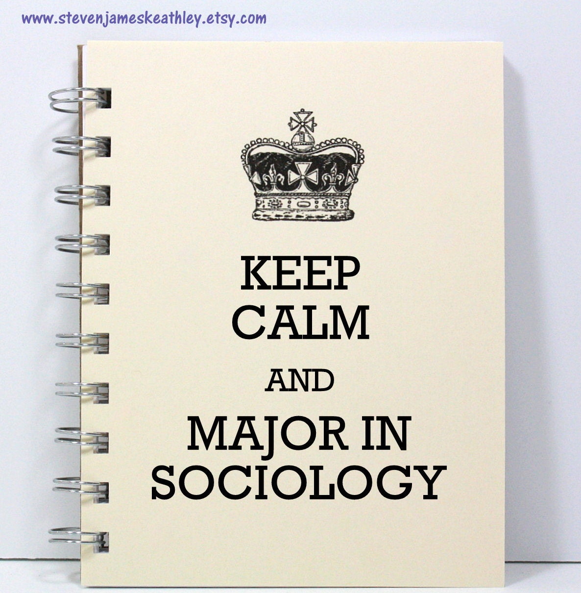 Sociology Journal Notebook Diary Sketch Book - Keep Calm and Major in Sociology - Ivory