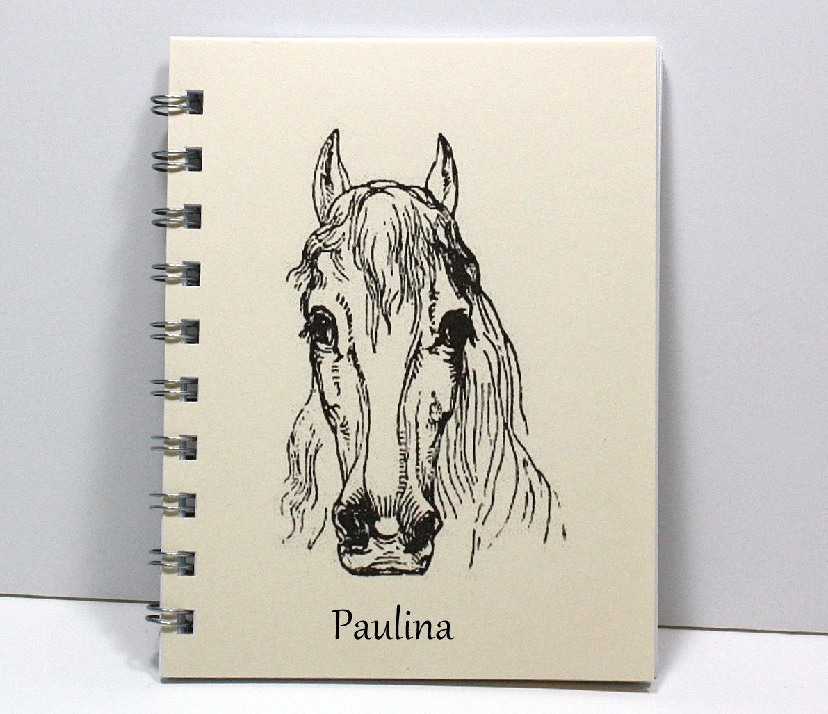 The Mare Journal Spiral Notebook Diary - Personalized With Your Name - Ivory
