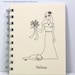 Journal Wedding Planner Memory Book Diary Notebook - Bride With Sleeping Cat - Personalized With Your Name - Ivory