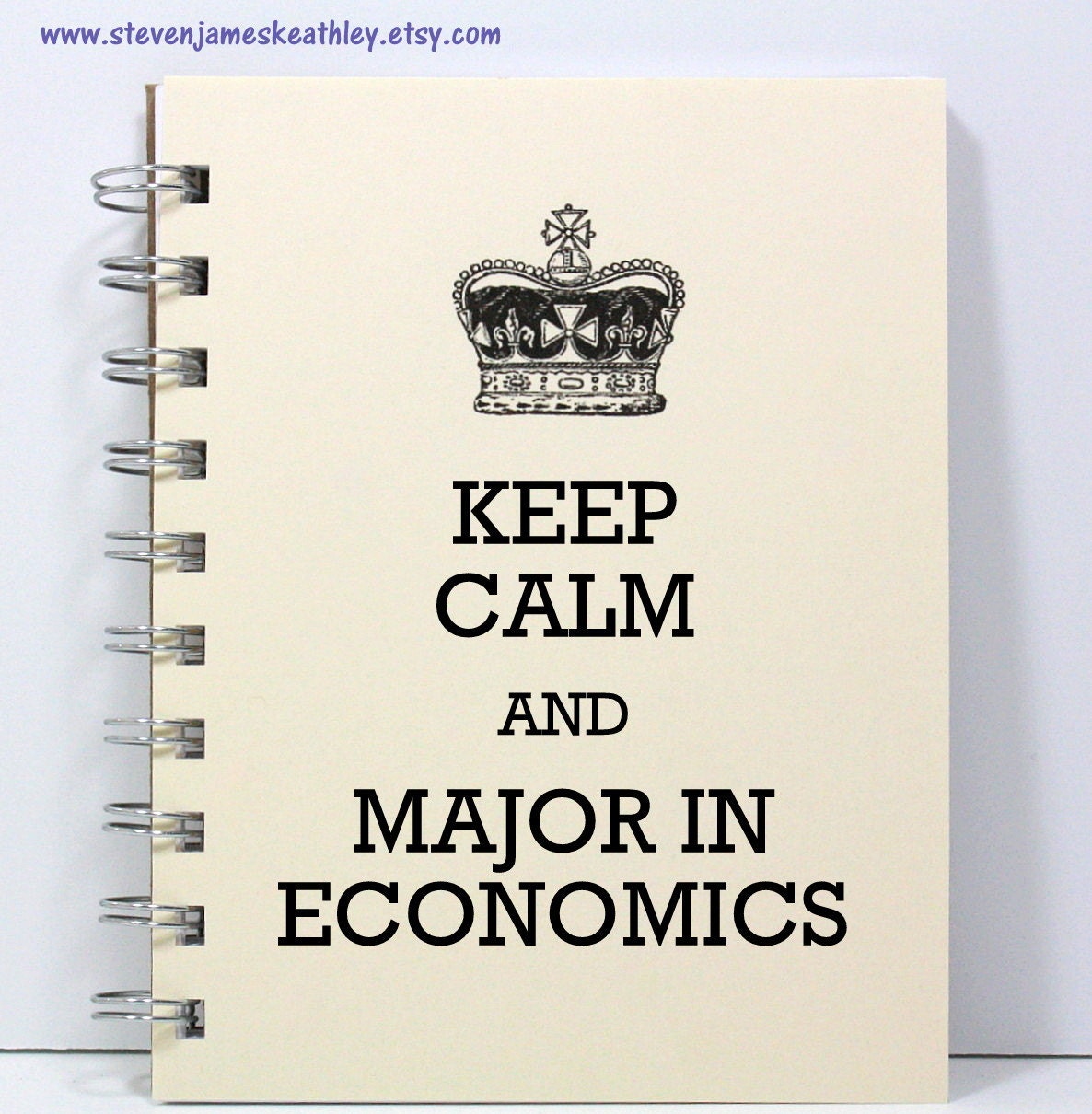 Economics Journal Notebook Diary Sketch Book - Keep Calm and Major in Economics - Ivory