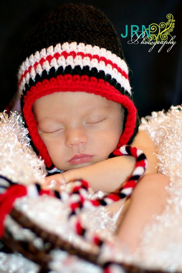 Texas Tech hat set baby photo prop hat diaper cover black red and white pick your team colors