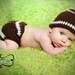 Football Hat And Diaper Cover Photo Prop Sizes Between Newborn to 12 Months You Pick The Colors