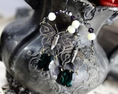 Antique Filigree Butterfly Assemblage Earrings