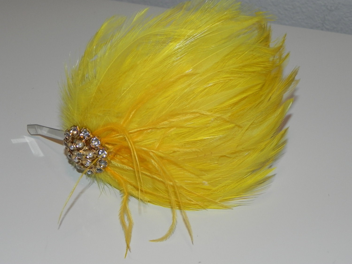 Yellow Feather pad, headband, head piece