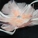 feather flower, fascinator, cream pink, light pink, bridal head piece