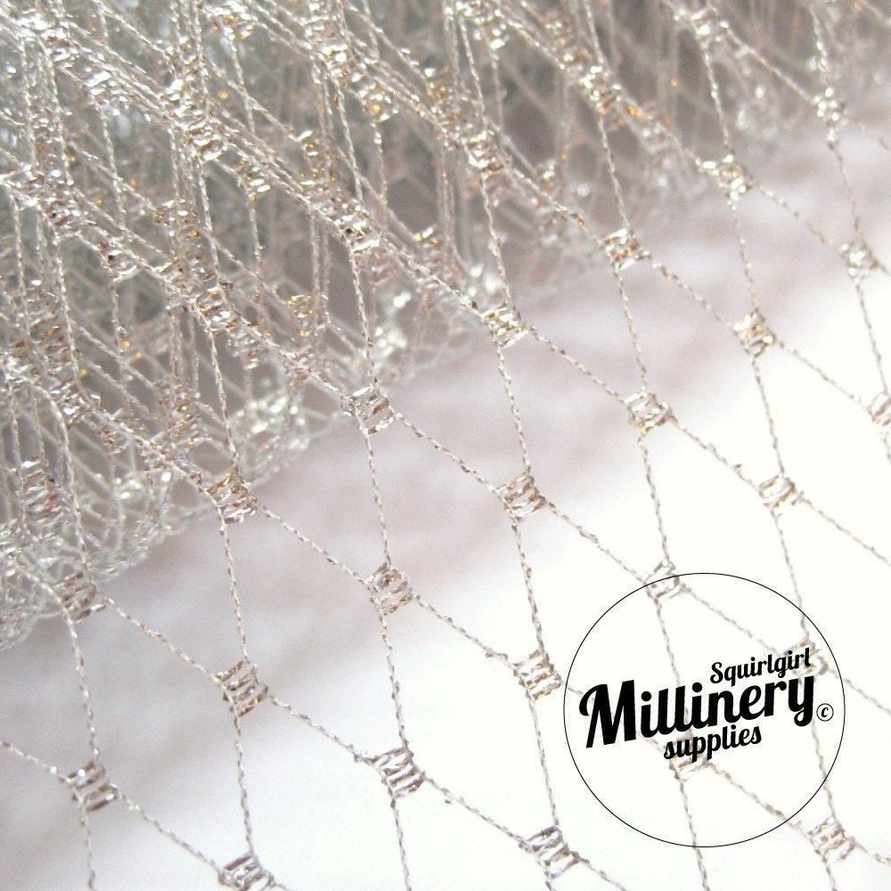 Metallic Silver Russian / French Veiling for wedding birdcage veils & fascinator millinery 1 Yard