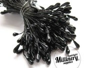 Bunch of 100 Double Sided Flower Stamens for Flower Making - Black