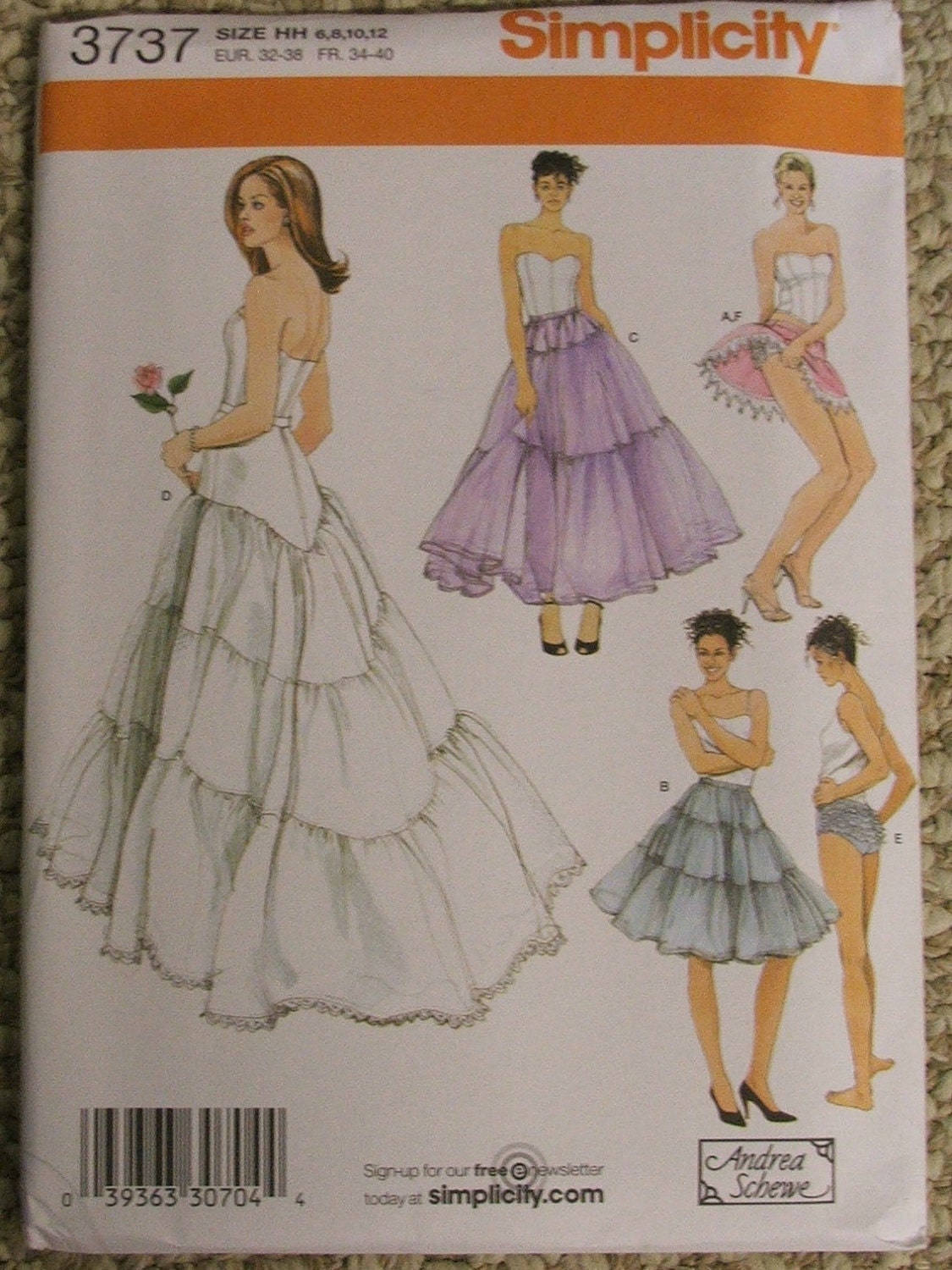 Simplicity Wedding Lingerie Pattern Petticoat Crinoline