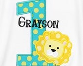 Birthday Shirt, Lion Birthday Shirt, Number, Monogrammed, Custom Colors, Girls Birthday Shirt,Tank,Onesie,Romper,Sizes 3m to 12yrs,Gift