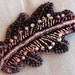 Beaded Brooch/Pin in Brown Velvet with Hand Embroidery Ready to Ship