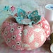 1930's Inspired Patchwork Tomato Pincushion In Pink and Red -Made to Order