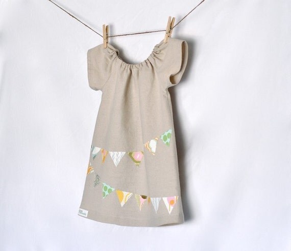 Bunting Applique Peasant Dress
