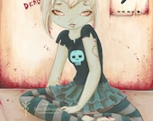 Raise the Dead - 5"by7" Zombie goth girl fantasy art Print