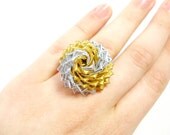Gold and Silver Duct Tape Rose Ring