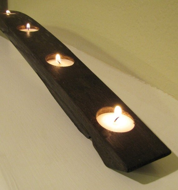 7 Tea Light Wine Barrel Candle Holder 35 by winebarrelwoodcraft