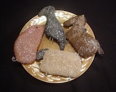Aged Primitive Farm Animal Sugar Cookies Bowl Fillers, Ornies, Tucks. Pig, Horse, Crow, Sheep E Pattern