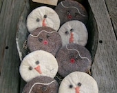 8 Snowman and Gingerbread Man Christmas Cookies, Bowl Fillers, Tucks, Ornies, Cupboard Dolls