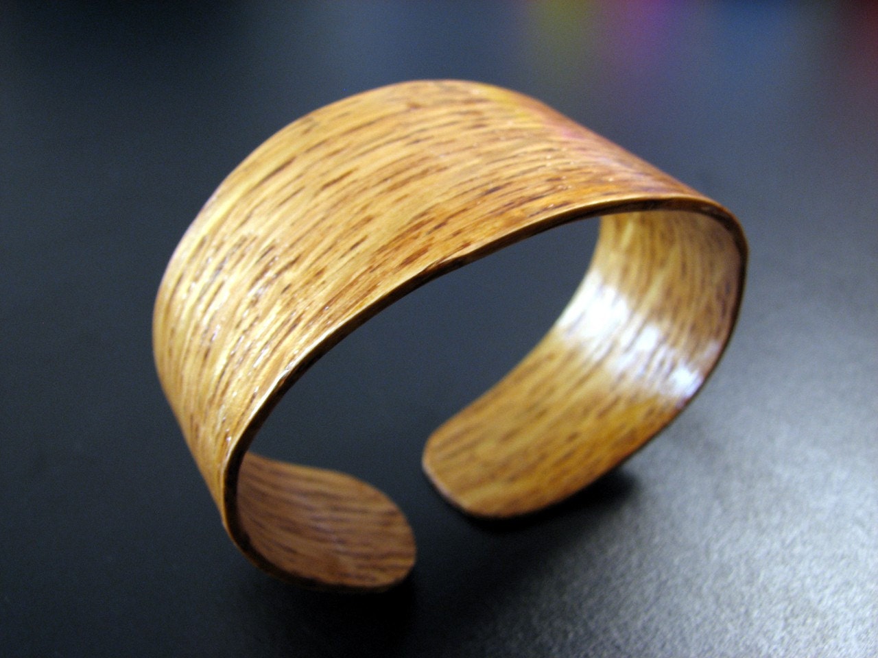 Wide and tapered  Oak bent wood Bracelet handmade