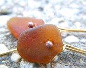 JUST Mermaid Tears - Organic Sea Glass Pendant with Genuine Natural Amalfi Sea  Glass - Amber Brown Tone