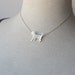 Sterling silver cat necklace, Animal pet jewelry