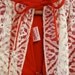 Red White Lace 1950s Party Dress Zig Zag Full Skirt Holiday Dress XS