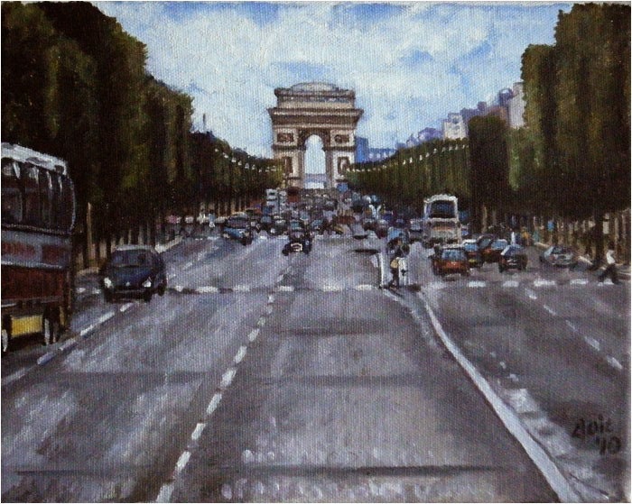 Paris Cityscape - 10x8in Original Oil Painting